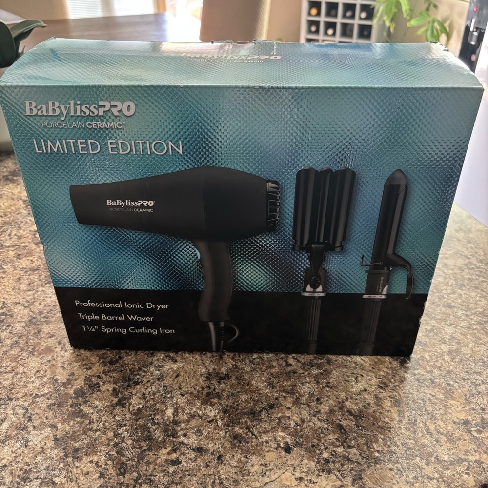 BaBylissPRO Limited Edition Porcelain Ceramic Hair Styling set - Black